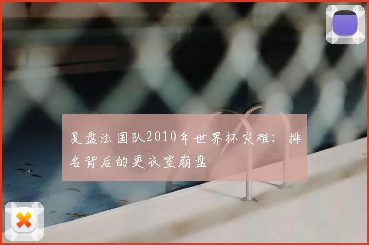 复盘法国队2010年世界杯灾难：排名背后的更衣室崩盘
